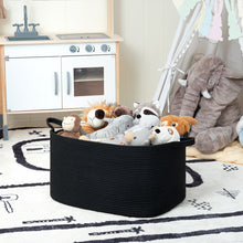 Load image into Gallery viewer, TIMEYARD Large Blanket Basket, 21.6" x 14.9" x 11.8" Rectangle Woven Baskets for Storage-Black