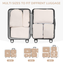Load image into Gallery viewer, TIMEYARD 7 Set Compression Packing Cubes for Travel, Women Travel Bags Luggage Organizers,Travel Accessories Expandable Packing Organizers for Carry On, Beige