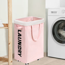 Load image into Gallery viewer, TIMEYARD 75L Rolling Laundry Hamper with Wheels and Removable Wash Bag, Tall Collapsible Large Laundry Basket Pink