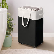Load image into Gallery viewer, TIMEYARD 75L Rolling Laundry Hamper with Wheels and Removable Mesh Bag, Large Clothes Hampers for Laundry, White &amp; Black