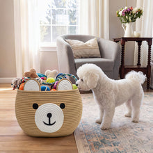 Load image into Gallery viewer, Timeyard Cotton Rope Baby Basket, Animal Basket for Toy Clothes, Cute Bear Design for Storage, Empty Gift Baskets for Kids -Brown