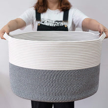Load image into Gallery viewer, XXXLarge Cotton Rope Basket 21.7'' x 21.7'' x 13.8''