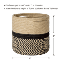 Load image into Gallery viewer, Jute Plant Basket Modern Woven Basket for 10" Flower Pot
