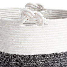 Load image into Gallery viewer, Dark Grey Cotton Rope Laundry Basket with Handles