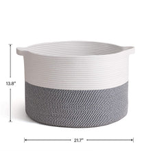 Load image into Gallery viewer, XXXLarge Cotton Rope Basket 21.7'' x 21.7'' x 13.8''