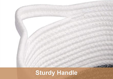 Load image into Gallery viewer, White and Grey Woven Storage Basket for Shelves 13''x9.8''x9''