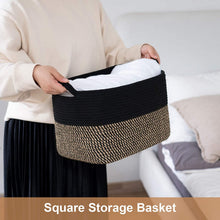 Load image into Gallery viewer, Mix Black Woven Storage Basket for Shelves 13''x9.8''x9''