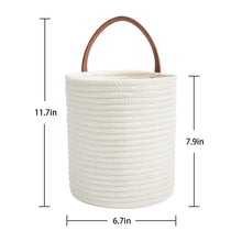Load image into Gallery viewer, Small Cotton Rope Hang Basket White 2 Pack