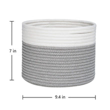 Load image into Gallery viewer, Small Cotton Rope Woven Basket 9.4"Dx7.1"H