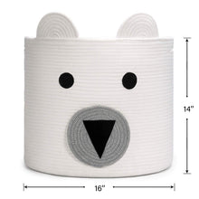 Load image into Gallery viewer, Bear Basket Toy Storage Bin for Kids