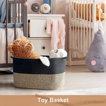 Load image into Gallery viewer, Mix Black Woven Storage Basket for Shelves 13''x9.8''x9''