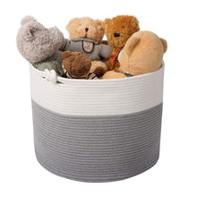 Load image into Gallery viewer, Gray Baby Laundry Basket XL Toy Storage Blanket Storage Nursery Bins 15'' x 14.2'' Grandsons nursery