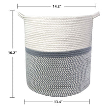 Load image into Gallery viewer, Timeyard Tall Laundry Basket with Handles For Baby Nursery Room Gray Size