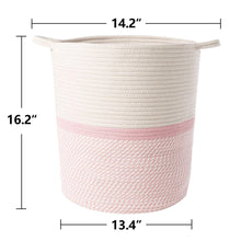 Load image into Gallery viewer, Tall Laundry Basket with Handles For Baby Nursery Room Gray 13.4 x 14.2 x 16.2 in